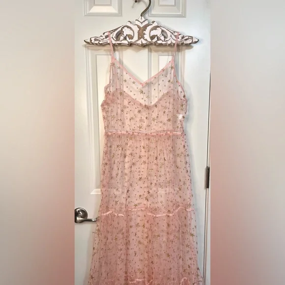 Starry Sheer Tiered Dress NWOT - Picture 2 of 5